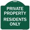 Signmission Designer Series Residents Only, Green & White Heavy-Gauge Aluminum Sign, 18" x 18", GW-1818-9894 A-DES-GW-1818-9894 - alternate 1